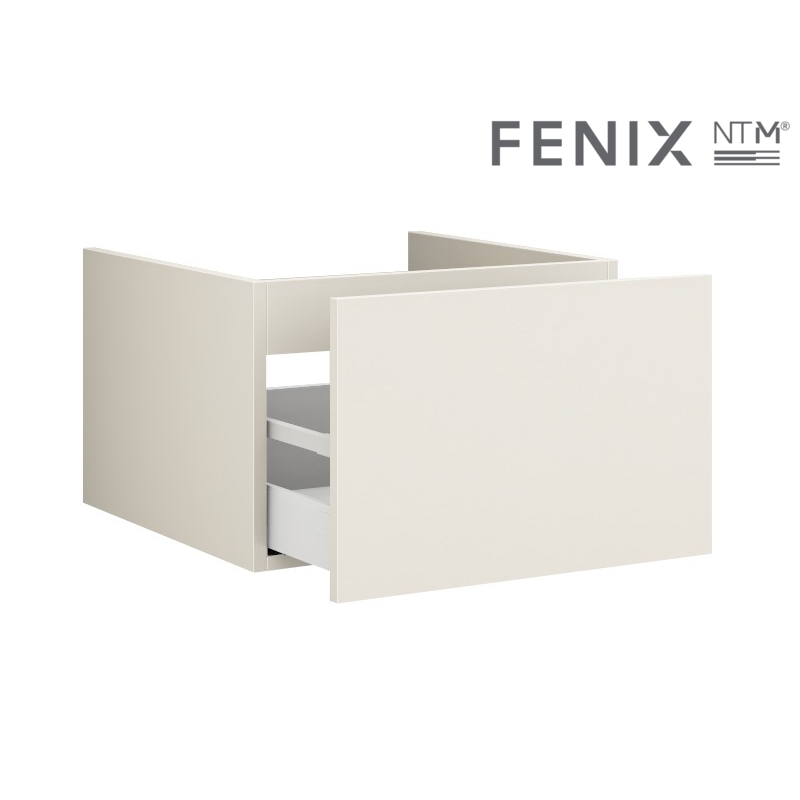 Unterschrank in FENIX NTM nach Maß für New Zero 75 cm Waschtisch (Becken links)