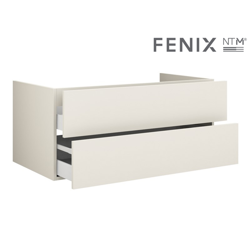 Unterschrank in FENIX NTM nach Maß für Premium 120 cm Waschtisch (Becken mittig)