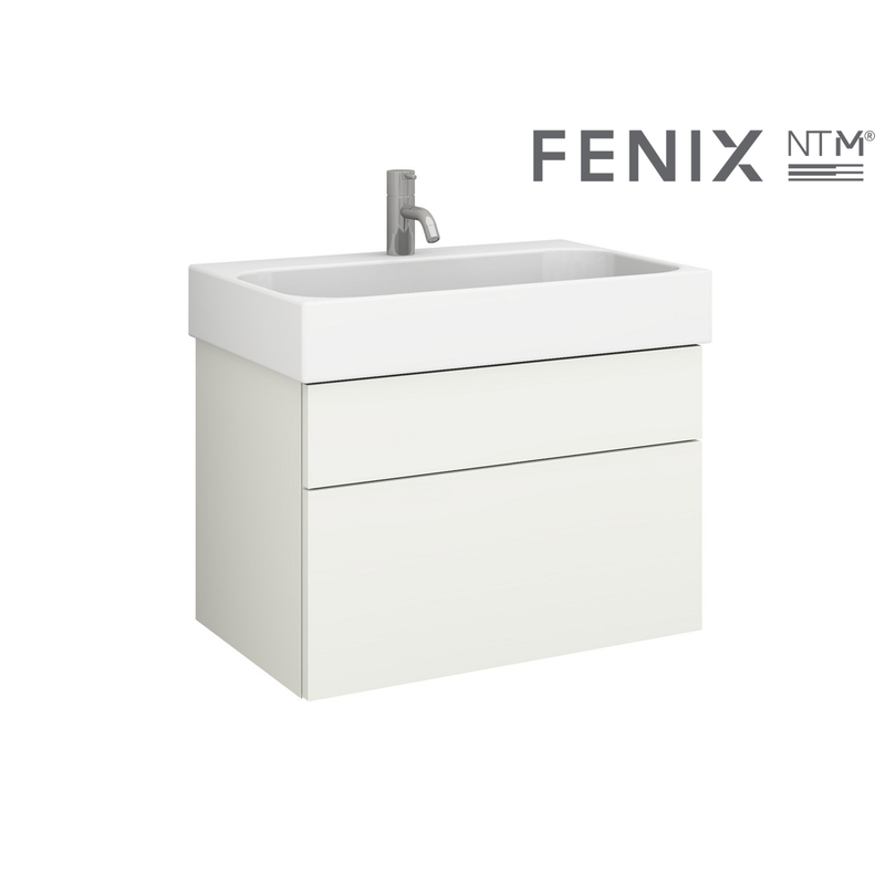 ALONA 60 Keramik Waschtisch-Set in FENIX NTM  nach Maß mit 1 Blende und 1 Auszug